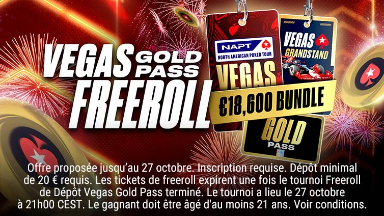 Freeroll de Dépôt Vegas Gold Pass
