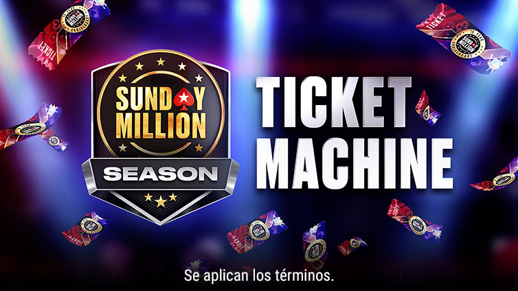 Máquina de tickets para la Temporada del Sunday Million