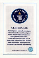 Guinness World Records Certificate